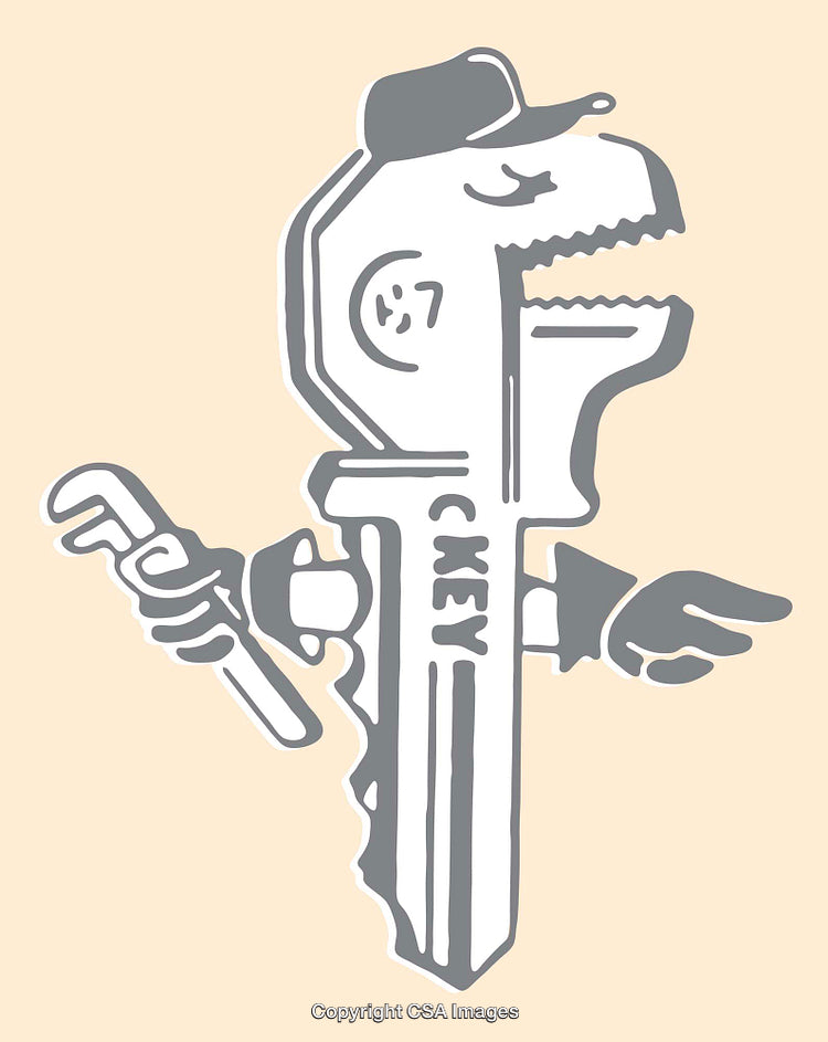 Illustrative Character Wrench Key With Playful Anthropomorphic Features