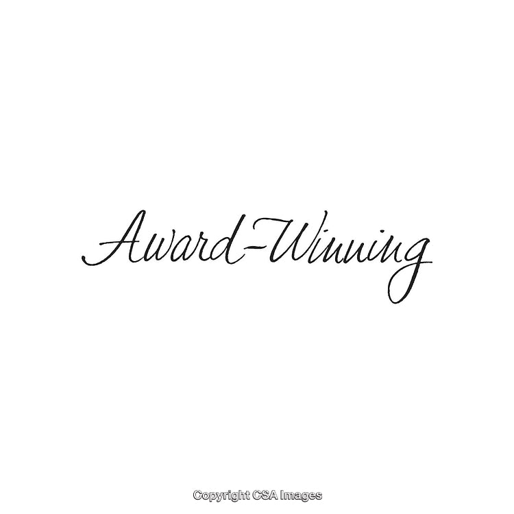 Elegant Handwritten Award-Winning Text Design on White Background