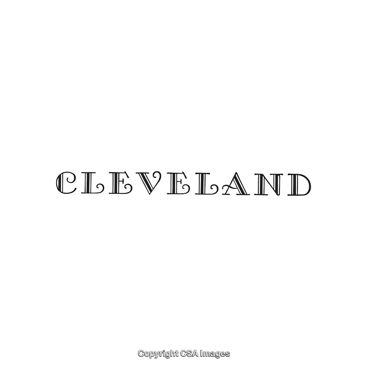Elegant Typography Displaying the Word Cleveland on a White Background