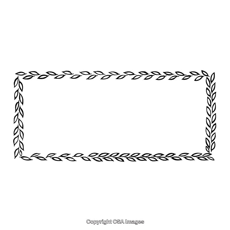 Minimalist Black and White Border With Decorative Leaf Pattern