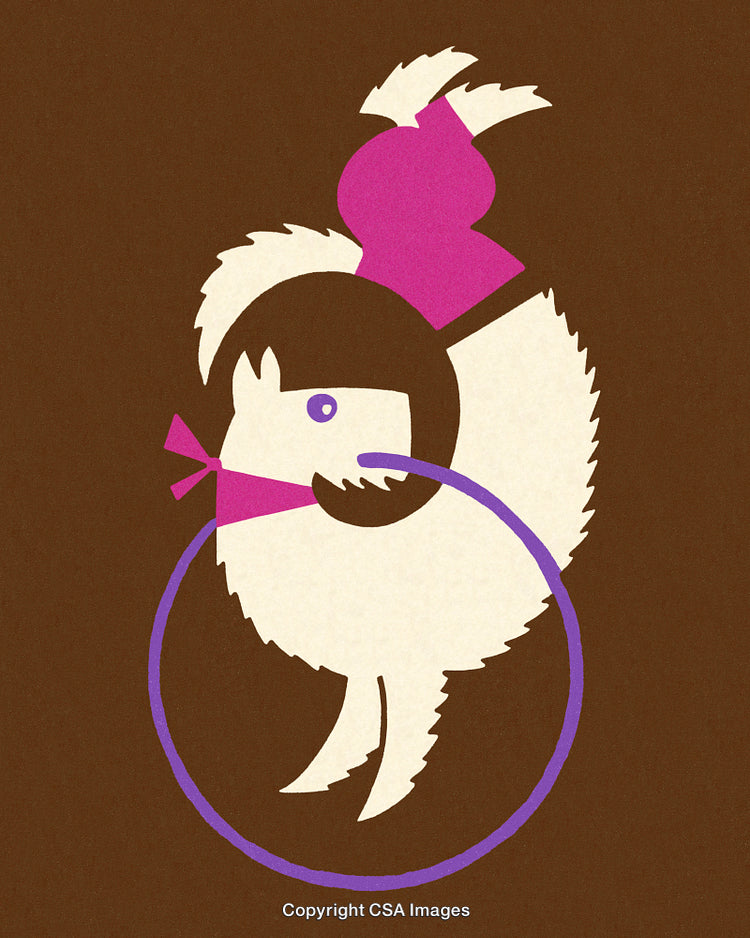 Abstract Illustration of a Decorative Rooster in a Circular Design