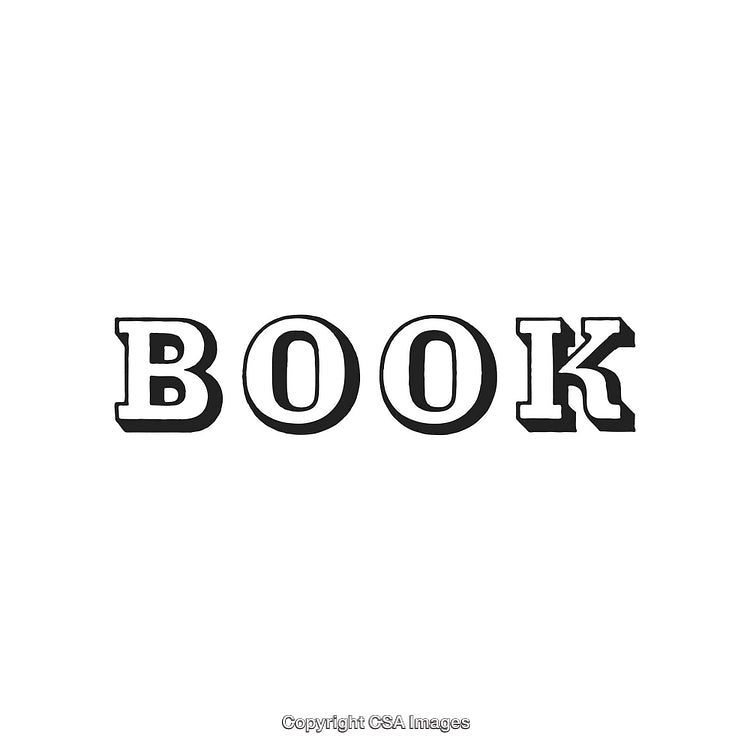 Bold Black Typography Spelling the Word Book on a White Background