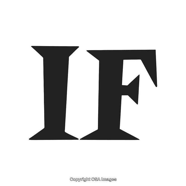 Bold Black Lettering Displaying the Word 'If' on White Background