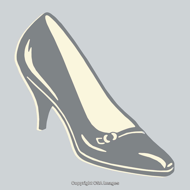 Minimalistic Line Art Illustration of a Stylish High Heeled Shoe