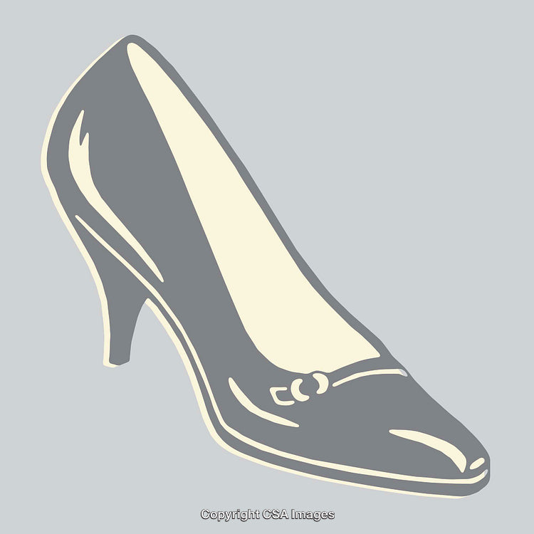Minimalistic Line Art Illustration of a Stylish High Heeled Shoe