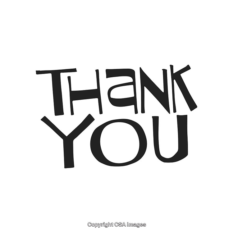Stylized Typography Design Featuring the Phrase 'Thank You' in Bold Font