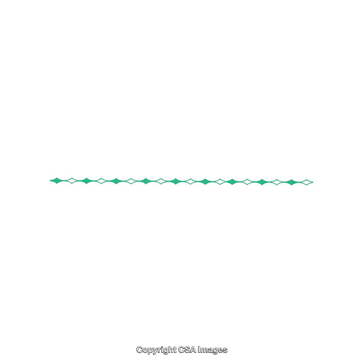 Geometric Green Waves Border Pattern Designed on White Background