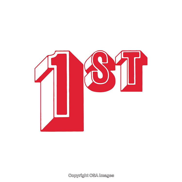 Bold Red 1ST Graphic Design with White Background
