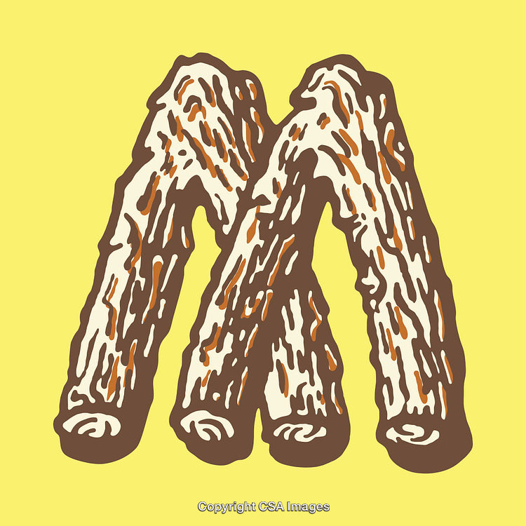 Artistic Representation of Letter M With Organic Textures