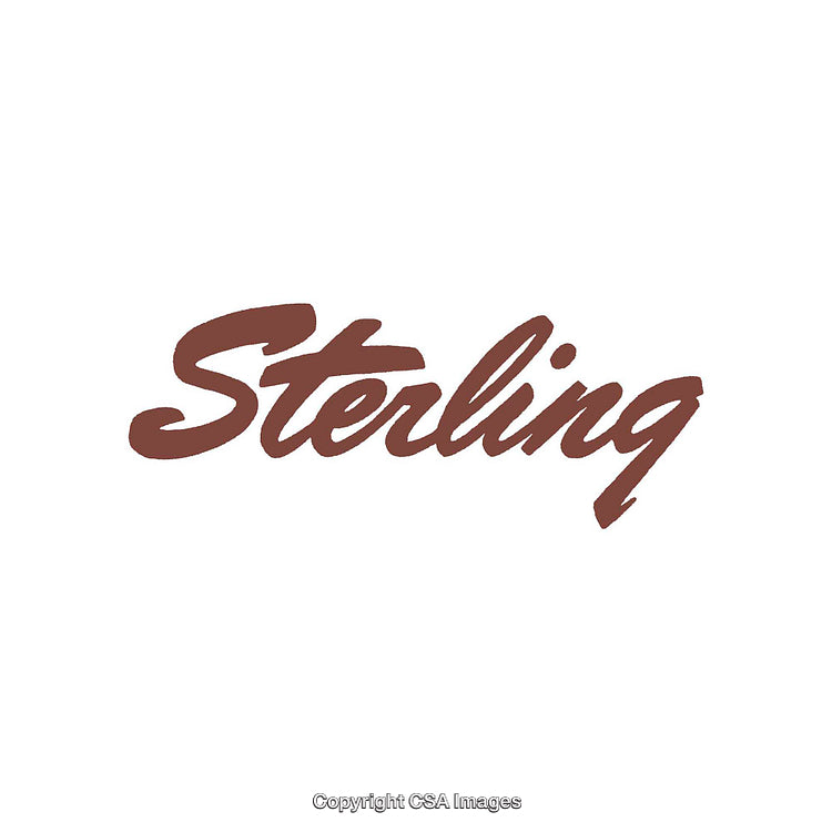 Sterling Word Graphic in Bold Script Font with Monochromatic Theme