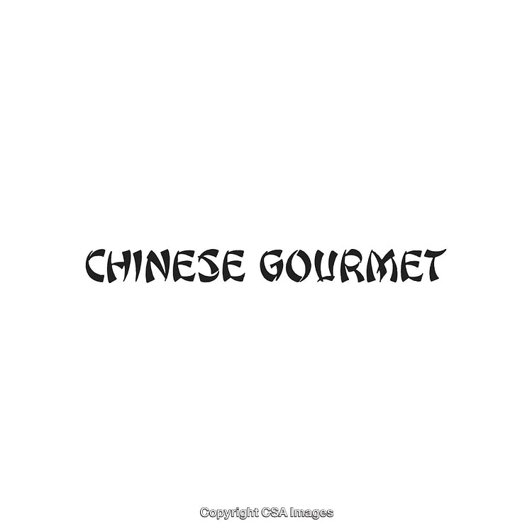 Stylized Chinese Gourmet Text Logo in Artistic Calligraphy on White Background