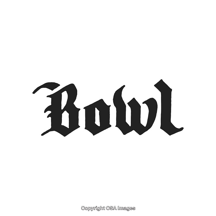 Gothic Styled Black Font Art Design with the Word 'Bowl'