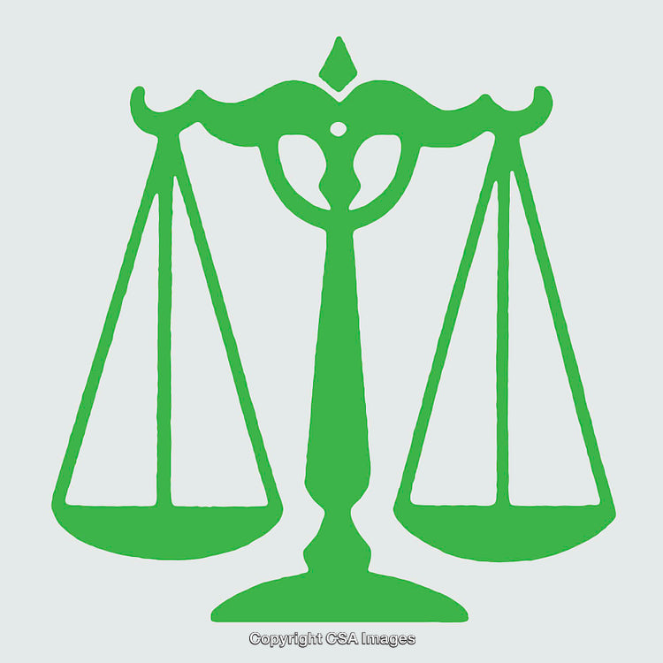 Green Scales of Justice Symbol Against a Light Background