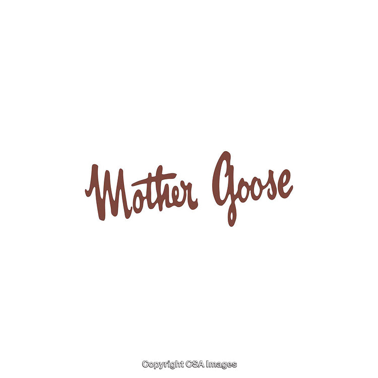 Retro-Style Handwritten Font with Mother Goose Text on White Background