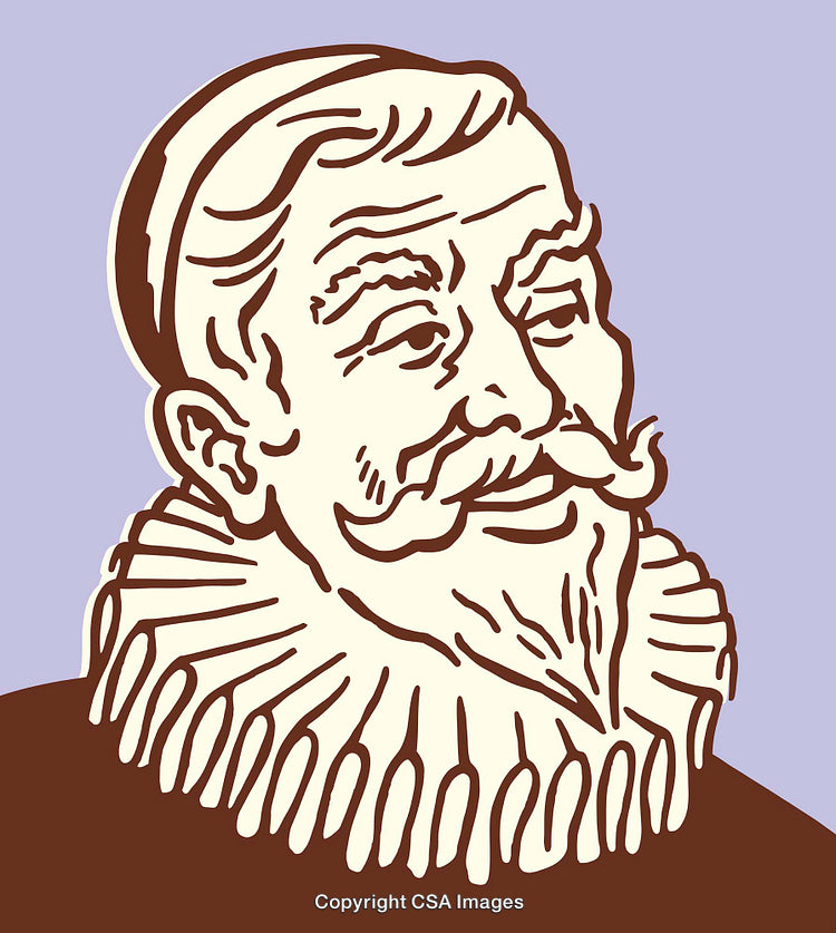 Vintage Line Art Illustration of a Bearded Gentleman in Stylish Attire