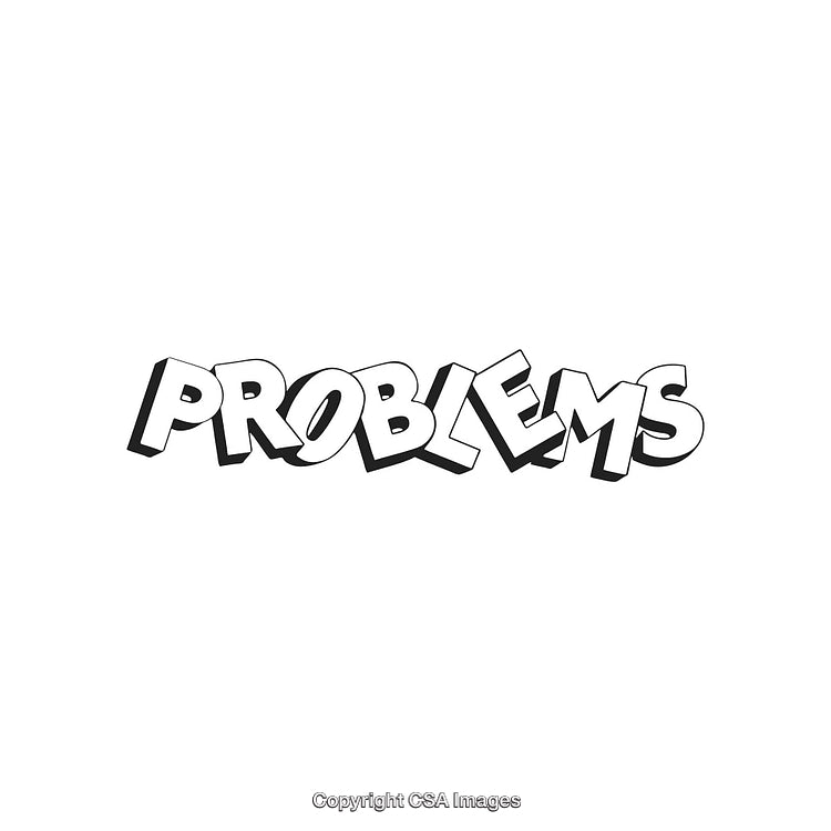 Black and White Comic Style Word Graphic With the Word Problems Emphasized