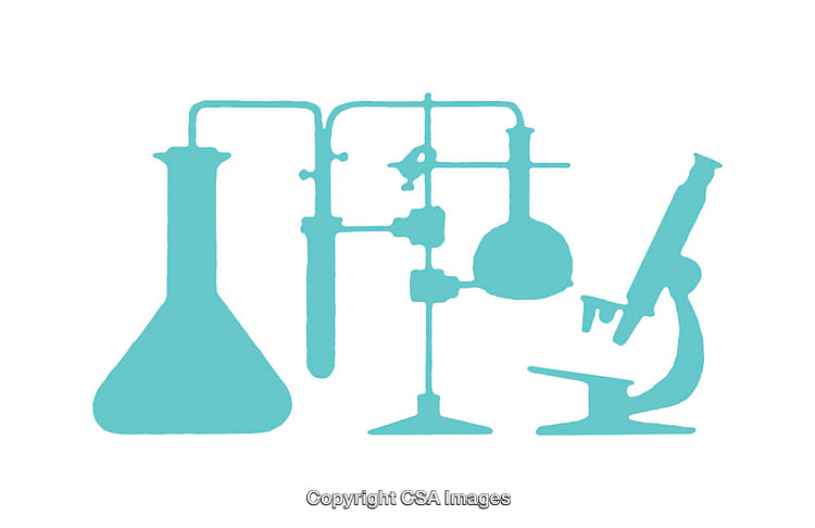 Set of Turquoise Science Equipment Icons on White Background