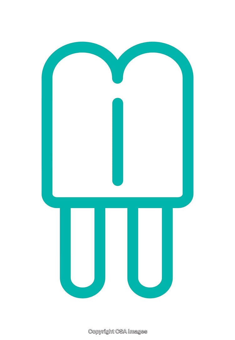 Minimalist Teal Ice Cream Icon on a White Background