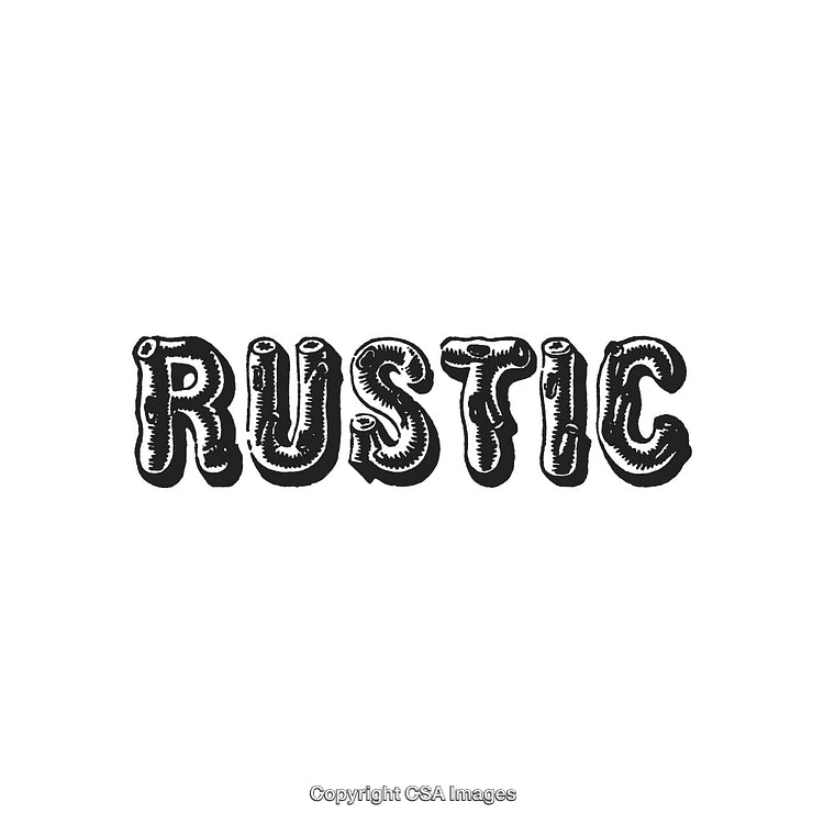 Rustic Styled Text With Distressed Decorative Lettering Art Design