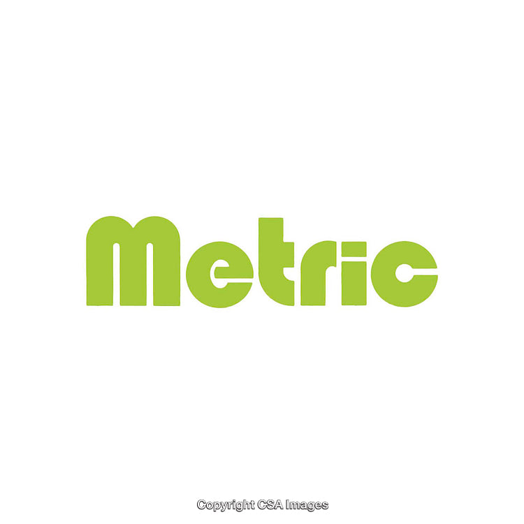 Bold Green Typography Displaying the Word 'Metric' on White Background