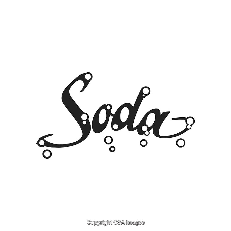 Stylish Soda Script with Bubbly Elements Stands Out on White Background