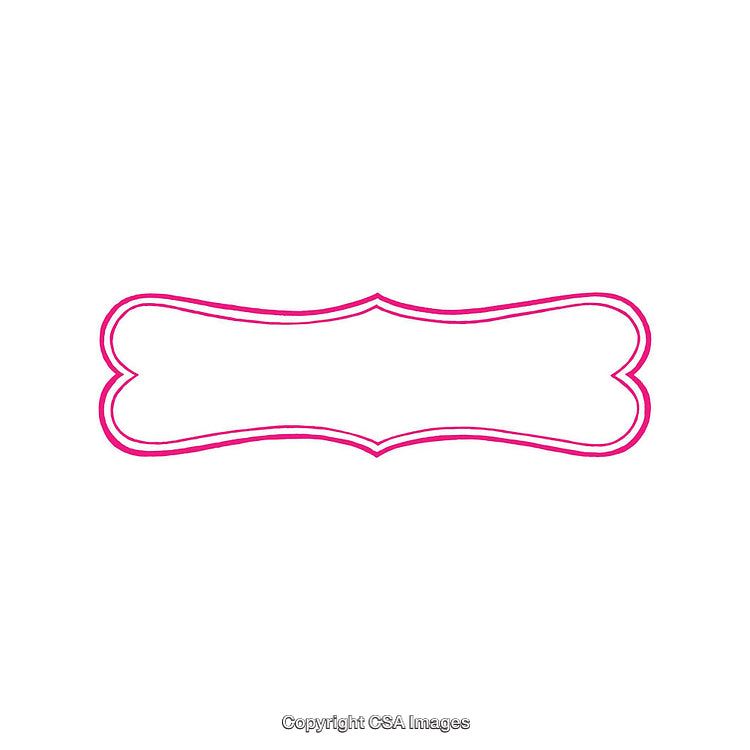 Pink Outline Decorative Frame on White Background for Greeting Cards and Labels