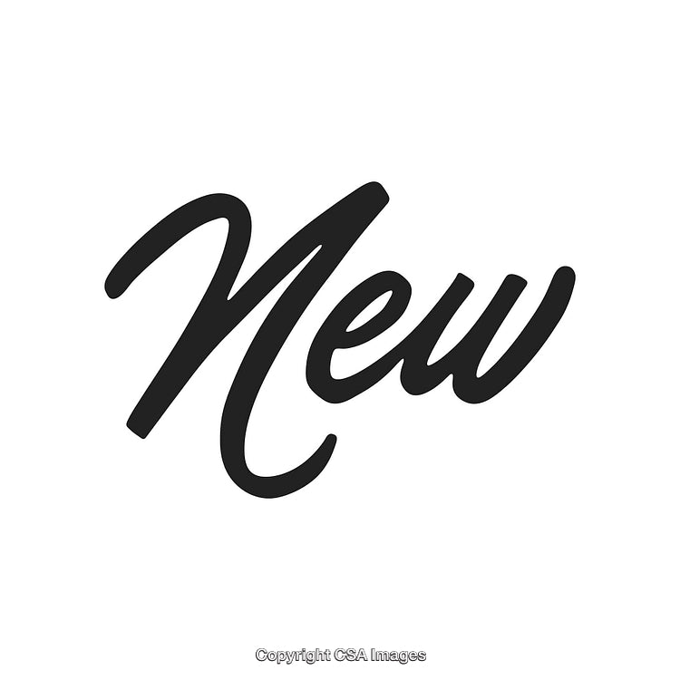 Bold Hand-Lettered 'New' Text in Minimalistic Black and White Design