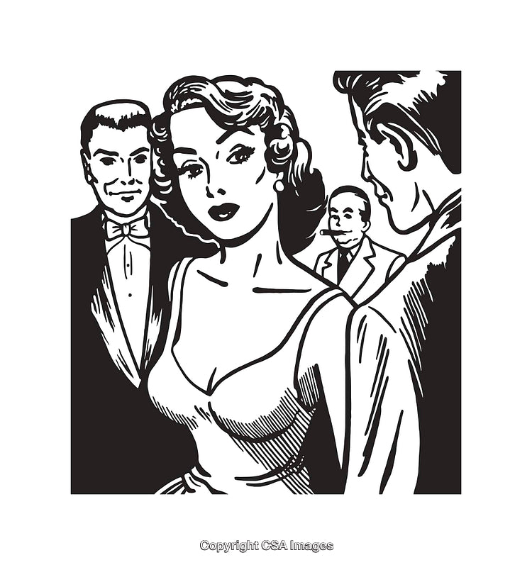Elegant Retro Gathering of People at a Formal Event in Black and White