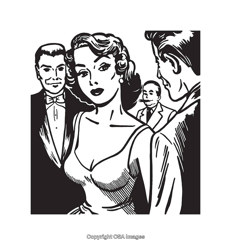 Elegant Retro Gathering of People at a Formal Event in Black and White