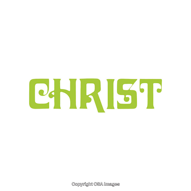 Artistic Green Typography Depicting "Christ" on a Clean White Background
