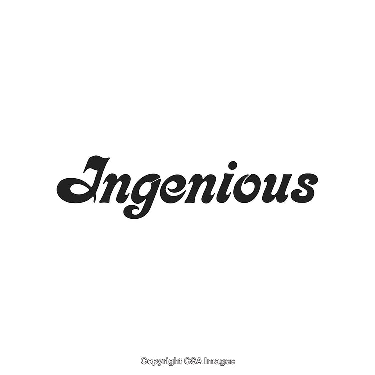 Elegant Typography Featuring the Word 'Ingenious' in a Stylish Black Script Font