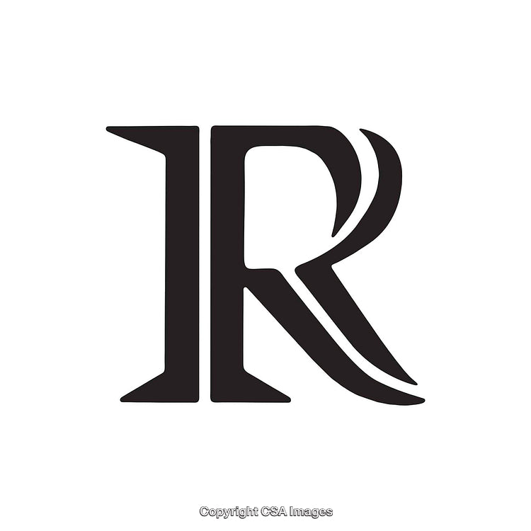Bold Stylized Letter R With Elegant Black Design