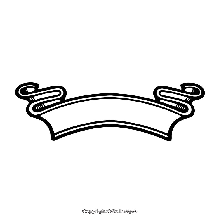 Simple Black and White Ribbon Border Illustration with Elegant Decorative Style