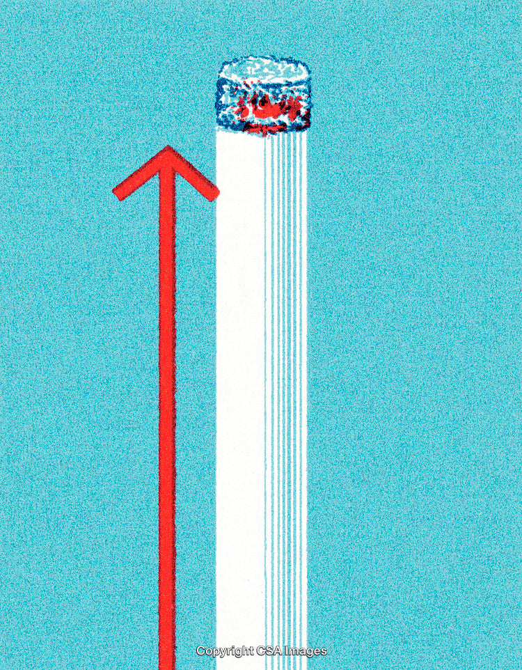 Abstract Depiction Highlighting Directional Movement with Bright Red Arrow Symbol