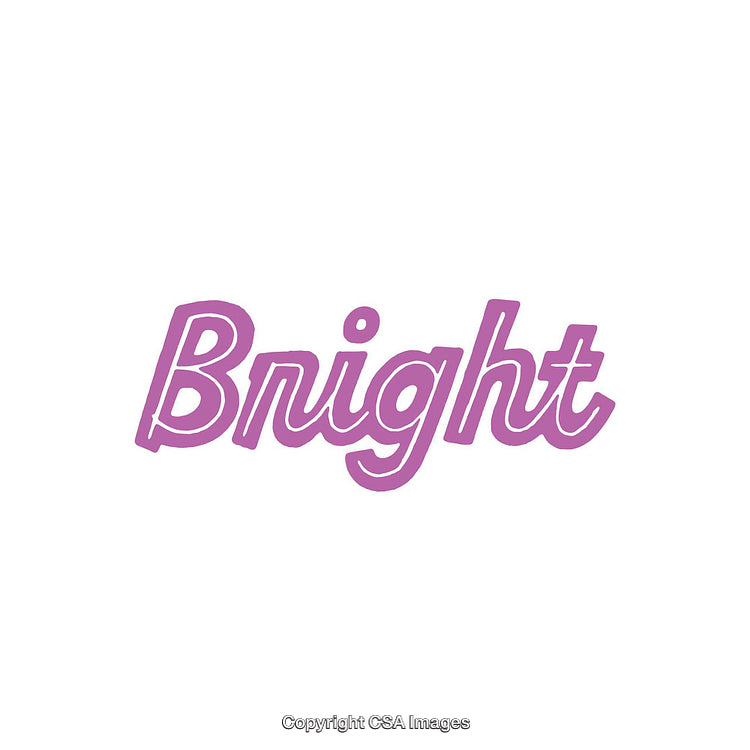 Purple Stylized Typography of the Word "Bright" on White Background