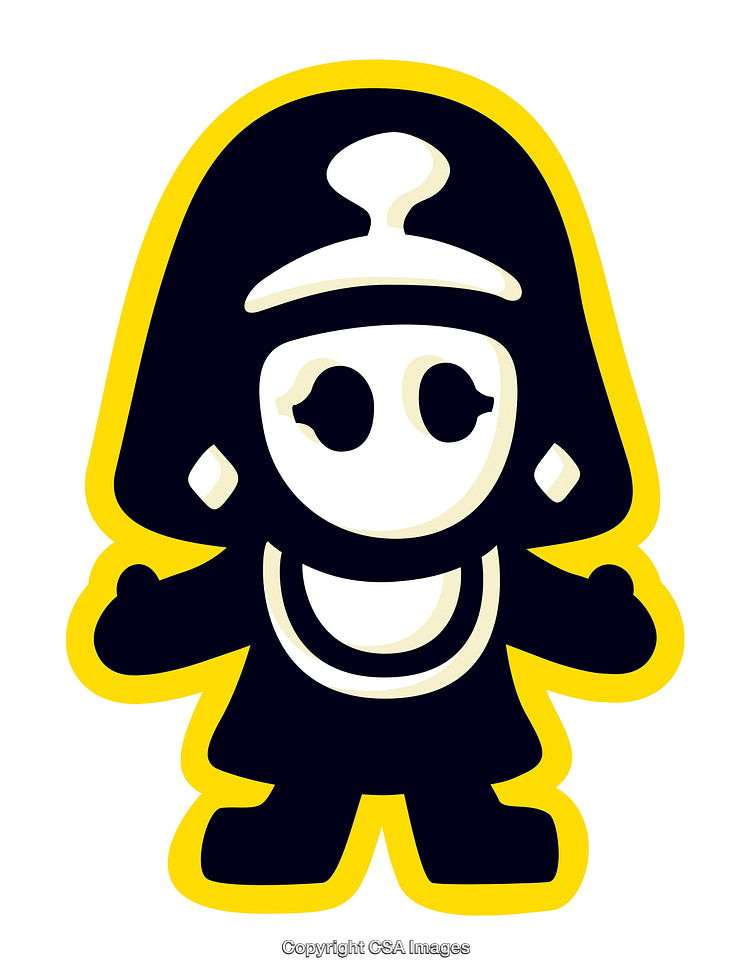 Cute Stylized Character in a Historical Costume with a Bright Highlight