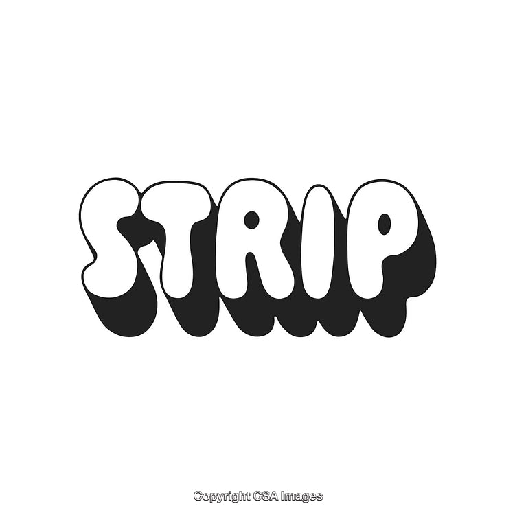 Bold Black and White Groovy Style Strip Text Graphic