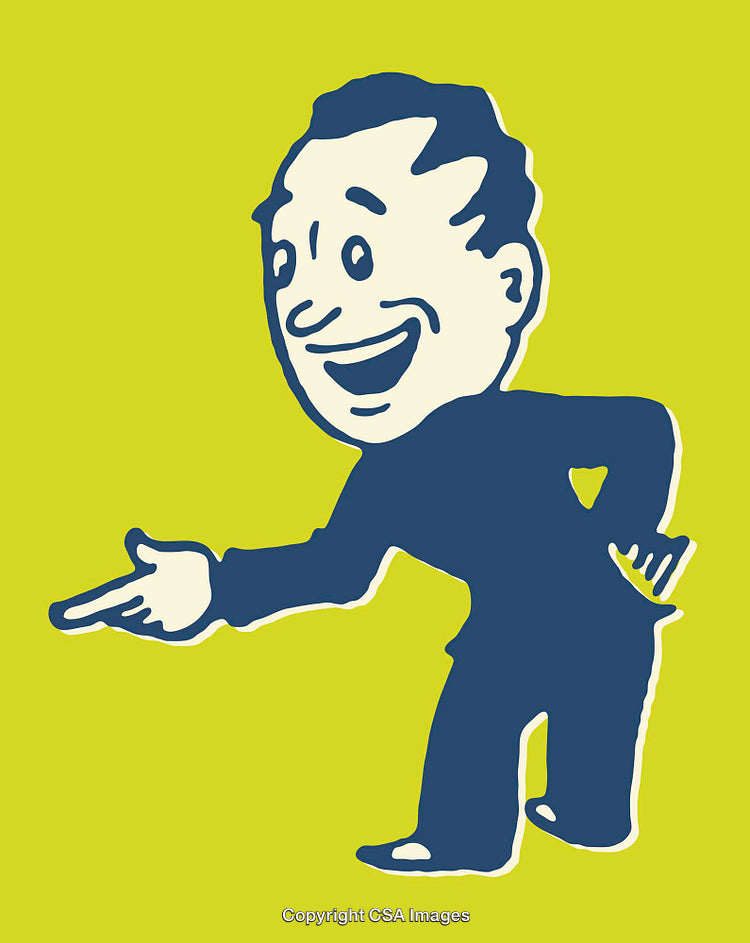 Playful Line Art Character Offering a Gesture on Lime Green Background