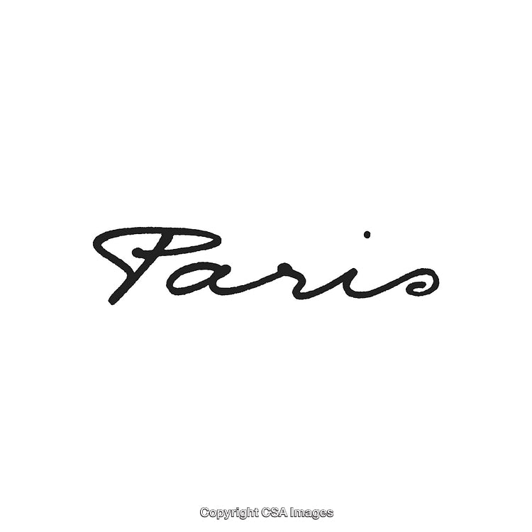 Elegant Handwritten Paris Calligraphy on a Minimalist White Background
