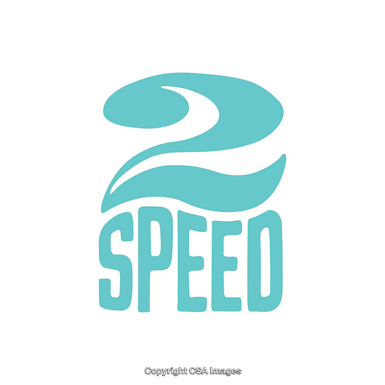Blue Number and Speed Motif Isolated on White Background