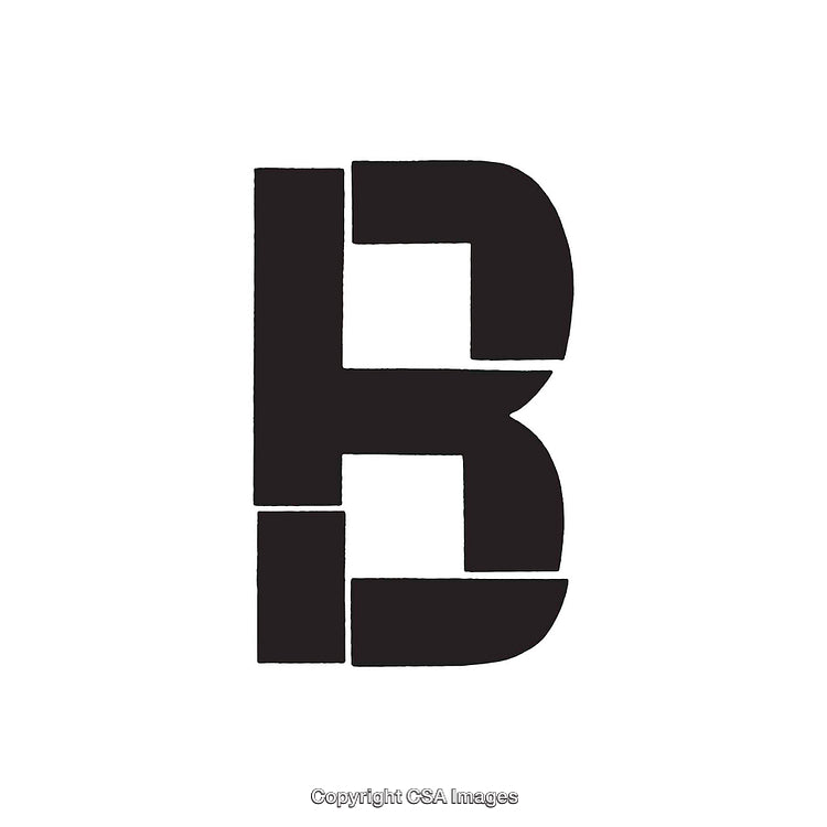 Stylized Block Black Letter B Design on a White Background
