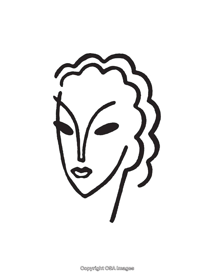Minimalist Line Art Portrait of a Woman in Black and White