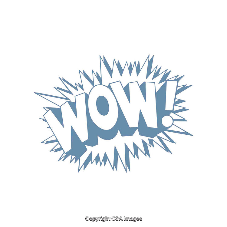 Comic Style Graphic Saying WOW with Exclamation in Retro Design