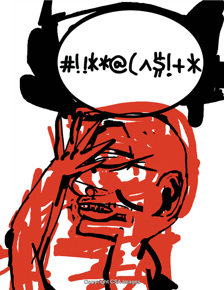 Man Thinking Expletives