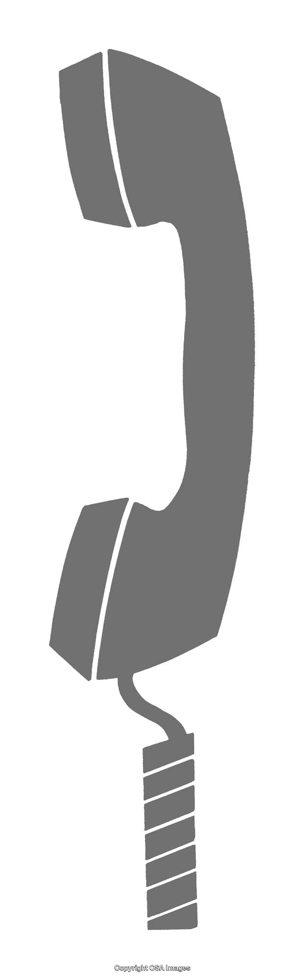 Gray Handset Telephone Icon with Coiled Cord Design for Communication Theme