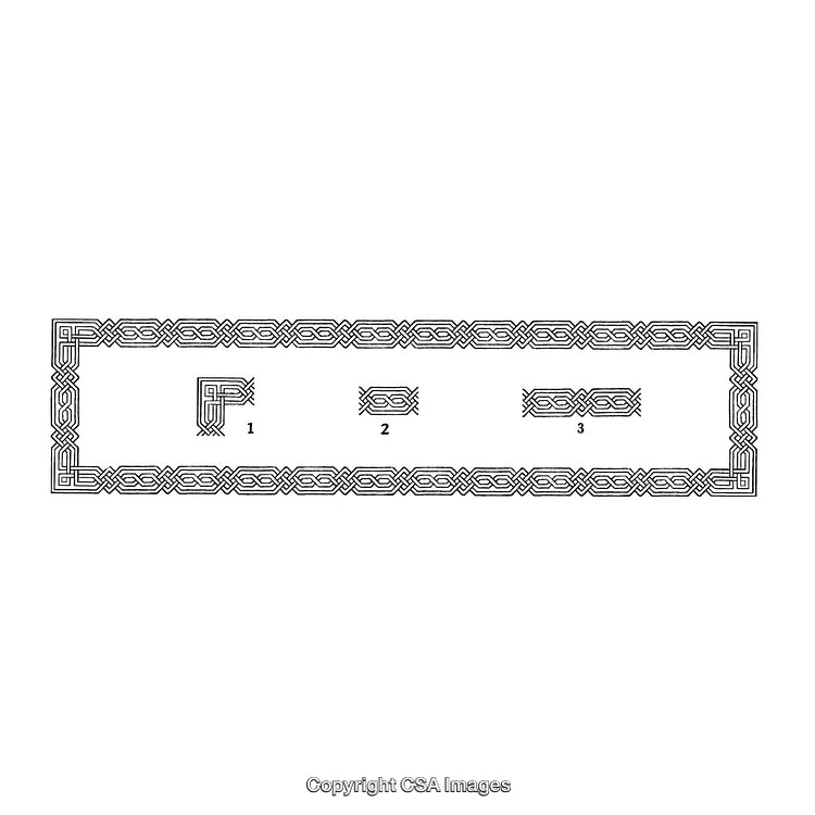 Intricate Black and White Border Design with Decorative Elements