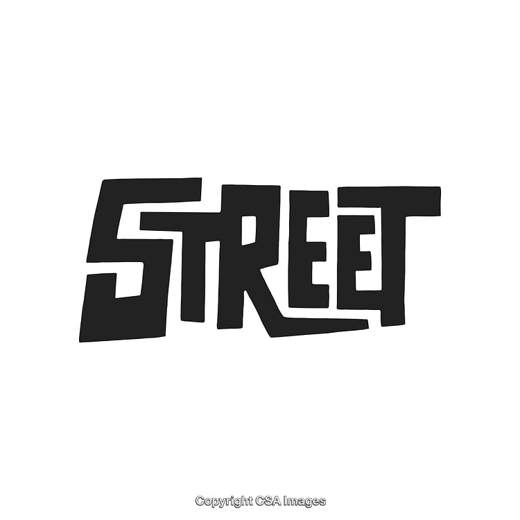 Stylized Typography of the Word 'Street' in Bold Modern Design