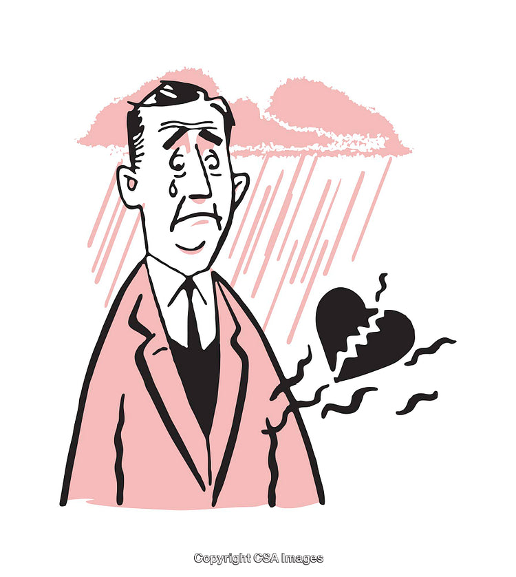 Expression of Sadness and Heartbreak Depicted in a Vibrant Illustration
