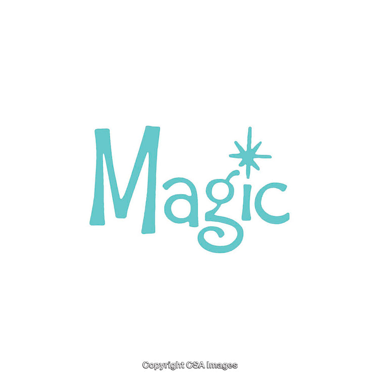 Whimsical Word Art of 'Magic' with a Playful Turquoise Design