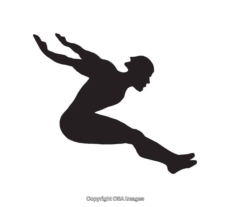 Silhouette of a Person Performing a Dynamic Athletic Jump